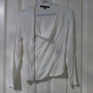 LE CHATEAU white moto style long sleeve top